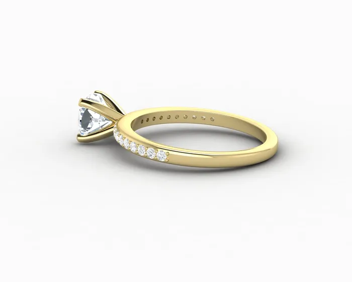 Eleonora 10 Ct Cushion Cut Engagement Ring with Side Stones Sapheena Jewelry Rings