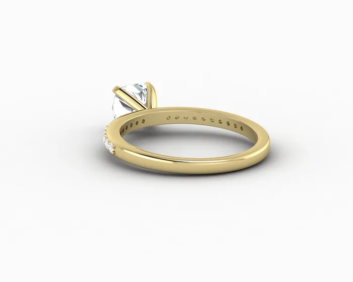 Eleonora 10 Ct Cushion Cut Engagement Ring with Side Stones Sapheena Jewelry Rings