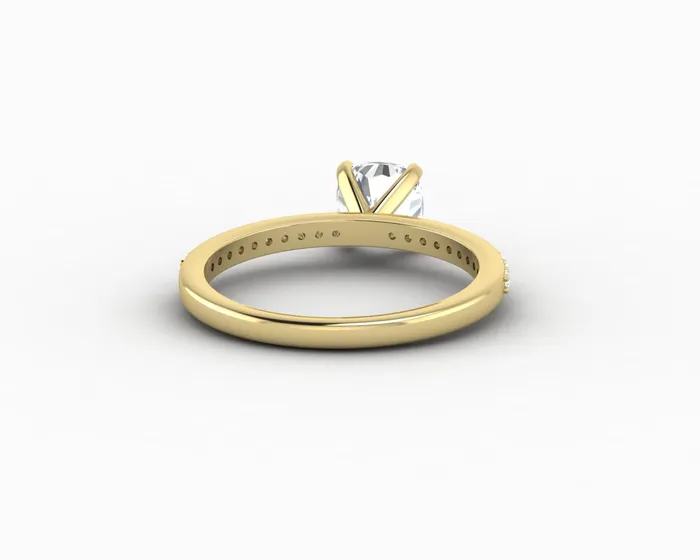 Eleonora 10 Ct Cushion Cut Engagement Ring with Side Stones Sapheena Jewelry Rings