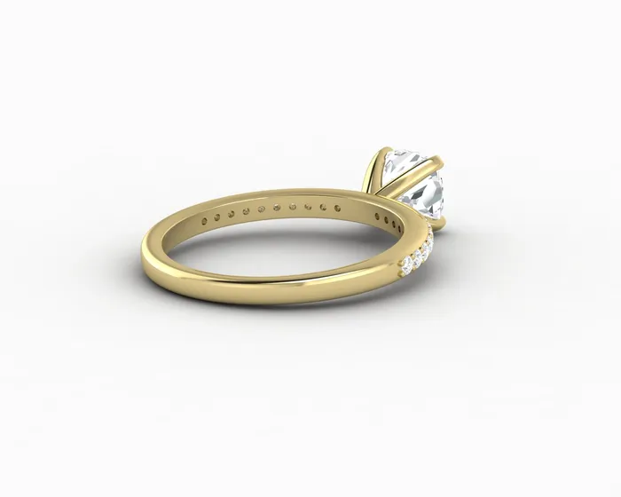 Eleonora 10 Ct Cushion Cut Engagement Ring with Side Stones Sapheena Jewelry Rings
