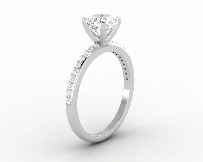 Eleonora 10 Ct Cushion Cut Engagement Ring with Side Stones Sapheena Jewelry Rings