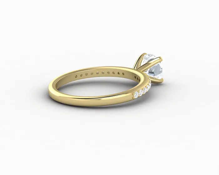 Eleonora 10 Ct Cushion Cut Engagement Ring with Side Stones Sapheena Jewelry Rings