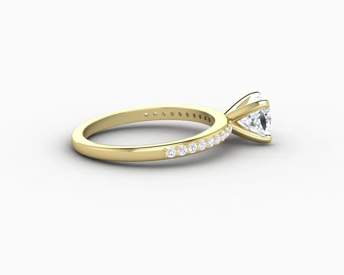 Eleonora 10 Ct Cushion Cut Engagement Ring with Side Stones Sapheena Jewelry Rings