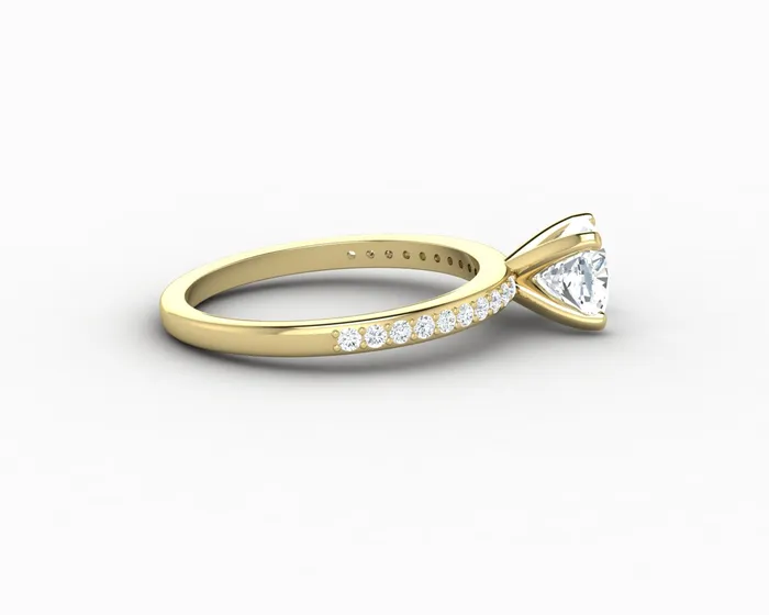 Eleonora 10 Ct Cushion Cut Engagement Ring with Side Stones Sapheena Jewelry Rings
