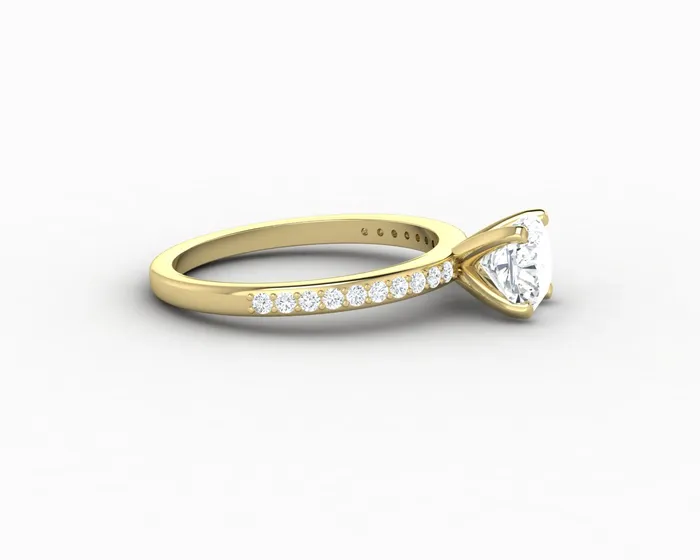 Eleonora 10 Ct Cushion Cut Engagement Ring with Side Stones Sapheena Jewelry Rings
