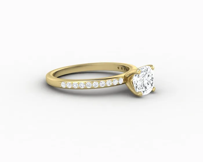 Eleonora 10 Ct Cushion Cut Engagement Ring with Side Stones Sapheena Jewelry Rings