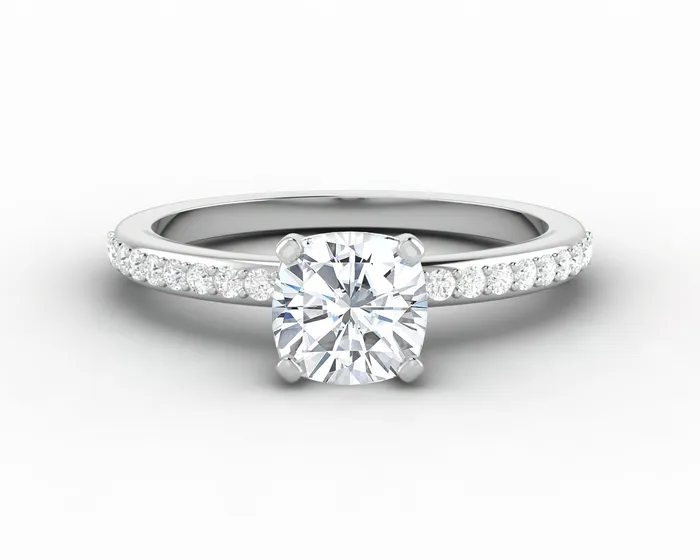Eleonora 10 Ct Cushion Cut Engagement Ring with Side Stones Sapheena Jewelry Rings