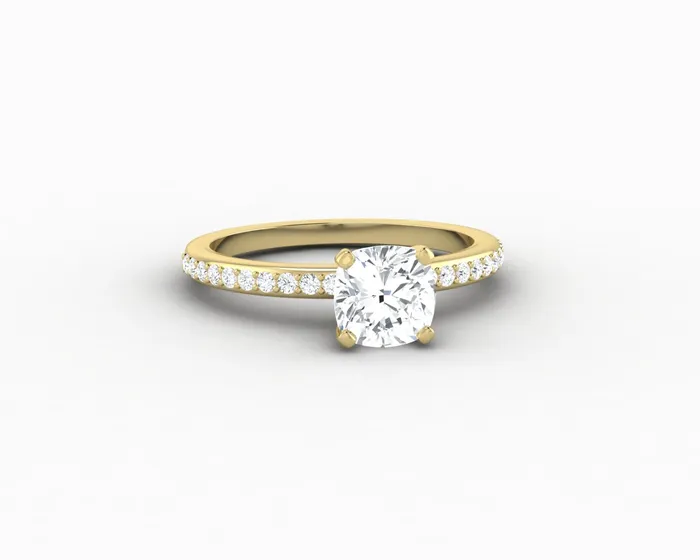 Eleonora 10 Ct Cushion Cut Engagement Ring with Side Stones Sapheena Jewelry Rings