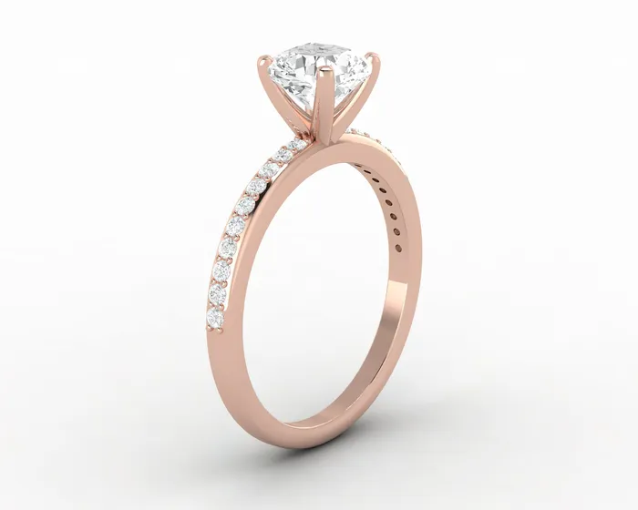 Eleonora 10 Ct Cushion Cut Engagement Ring with Side Stones Sapheena Jewelry Rings