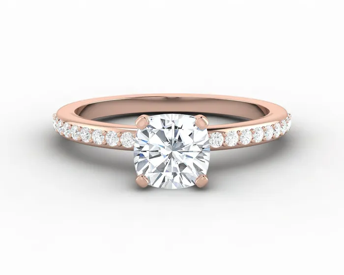 Eleonora 10 Ct Cushion Cut Engagement Ring with Side Stones Sapheena Jewelry Rings