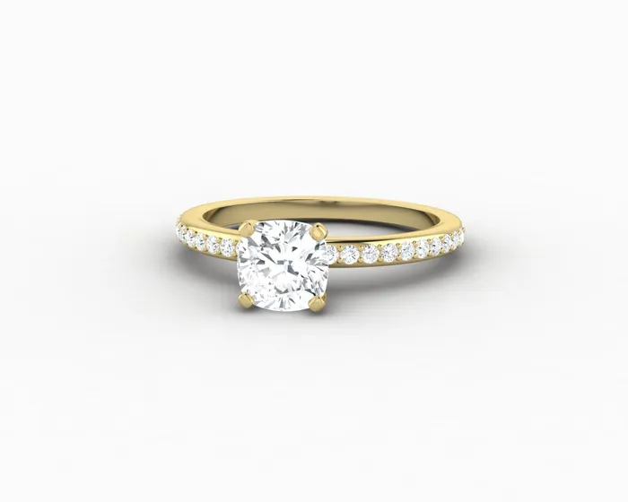 Eleonora 10 Ct Cushion Cut Engagement Ring with Side Stones Sapheena Jewelry Rings