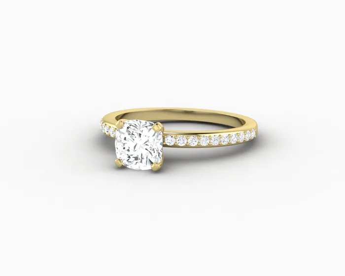 Eleonora 10 Ct Cushion Cut Engagement Ring with Side Stones Sapheena Jewelry Rings
