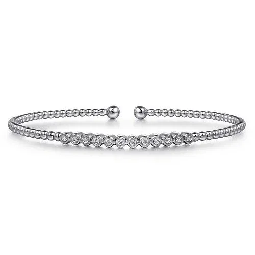 GABRIEL CO Bracelets 14K White Gold Bujukan Bead Diamond Bangle
