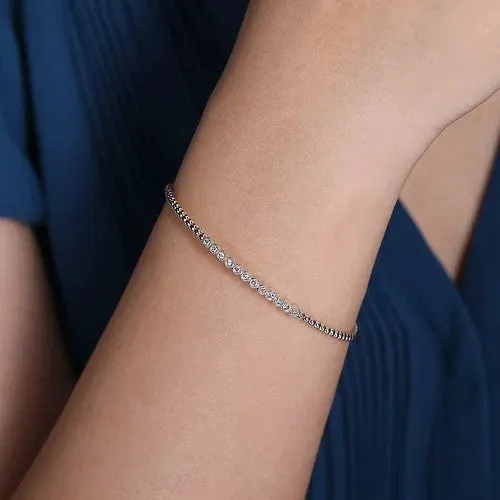 GABRIEL CO Bracelets 14K White Gold Bujukan Bead Diamond Bangle