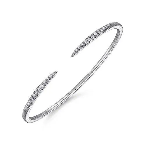 GABRIEL CO Bracelets 14K White Gold Split Diamond Spike Bangle