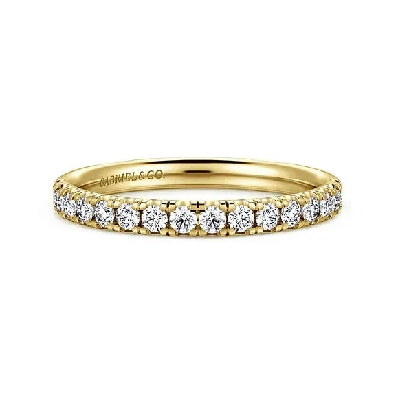 GABRIEL CO Rings 14K Yellow Gold Diamond Matching Wedding Band