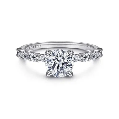 GABRIEL CO Rings Juliet 14K White Gold Round Diamond Engagement Ring Setting Only GABRIEL CO Rings Juliet 14K White Gold Round Diamond Engagement Ring Setting Only