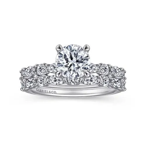 GABRIEL CO Rings Juliet 14K White Gold Round Diamond Engagement Ring Setting Only GABRIEL CO Rings Juliet 14K White Gold Round Diamond Engagement Ring Setting Only