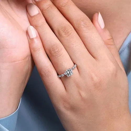 GABRIEL CO Rings Juliet 14K White Gold Round Diamond Engagement Ring Setting Only GABRIEL CO Rings Juliet 14K White Gold Round Diamond Engagement Ring Setting Only