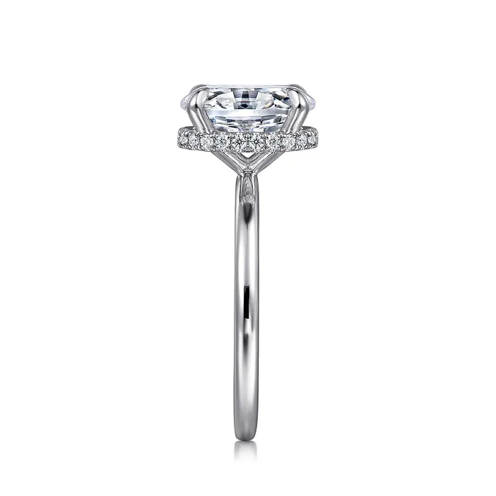 GABRIEL CO Rings Rainah 14K White Gold Hidden Halo Oval Diamond Engagement Ring Setting Only GABRIEL CO Rings Rainah 14K White Gold Hidden Halo Oval Diamond Engagement Ring Setting Only