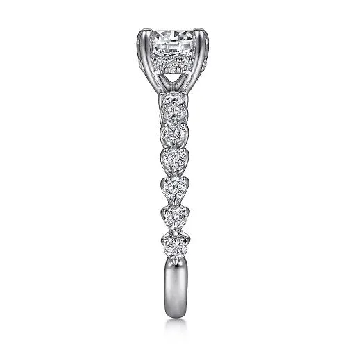 GABRIEL CO Rings Zelmira 14K White Gold Round Diamond Engagement Ring Setting Only