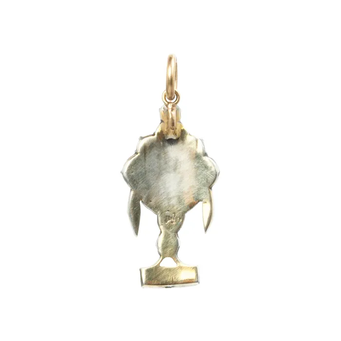 Georgian Rose Cut and Table Cut Diamond Urn Pendant Bell Bird Antiques Necklaces