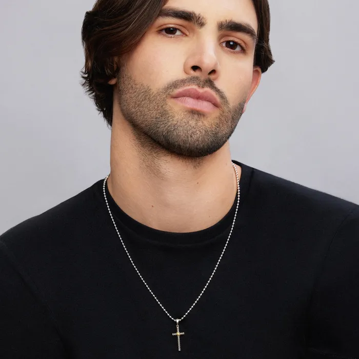 LAGOS Rings Anthem TwoTone Caviar Beaded X Cross Amulet