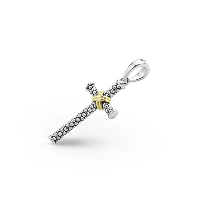 LAGOS Rings Anthem TwoTone Caviar Beaded X Cross Amulet