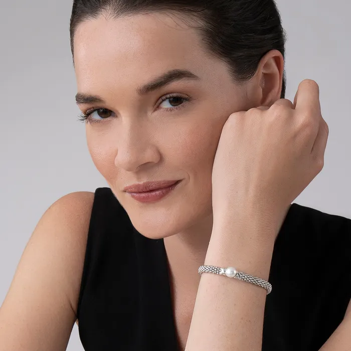 Luna Silver X Pearl Caviar Bracelet 6mm LAGOS Bracelets
