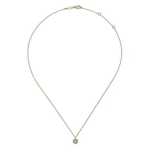 Necklaces GABRIEL CO 14K Yellow Gold Octagonal Pave Diamond Pendant Necklace Necklaces GABRIEL CO 14K Yellow Gold Octagonal Pave Diamond Pendant Necklace