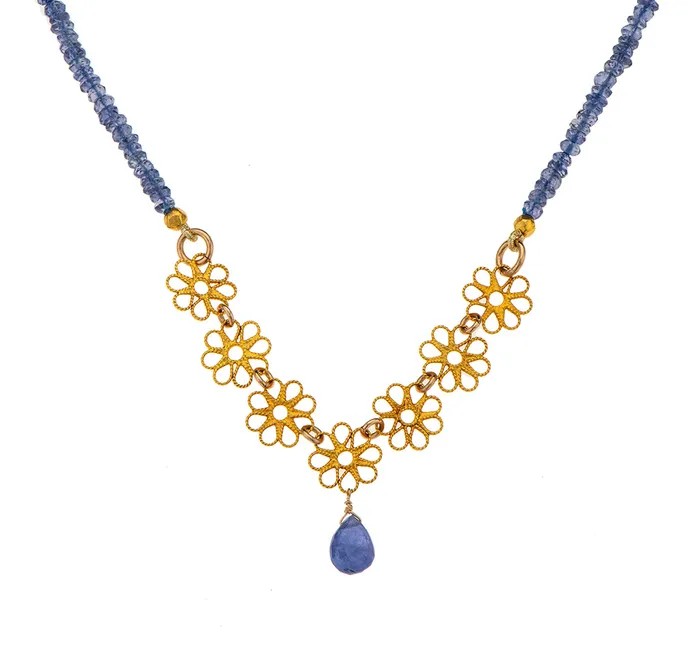 Necklaces Nava Zahavi Nava Zahavi Tanzanite Blossom Necklace