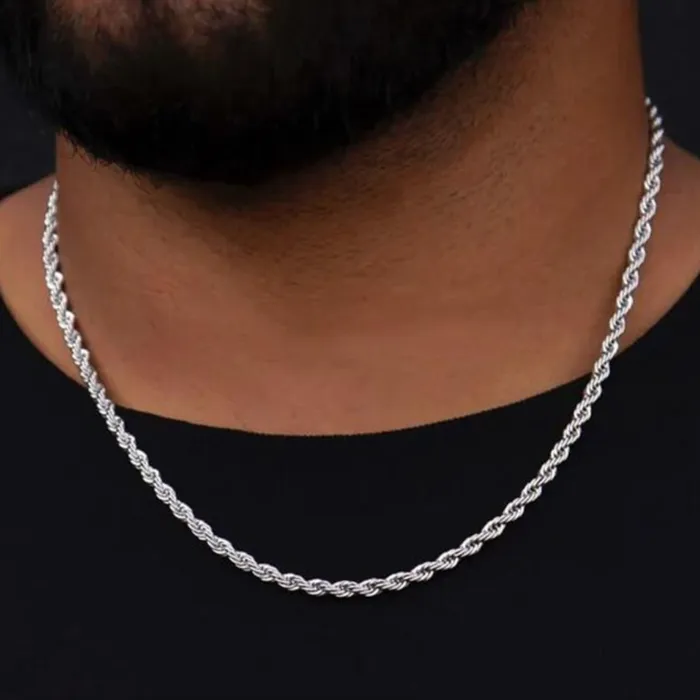 Necklaces Stainless Steel 5MM Stainless Steel Rope Chain Necklace