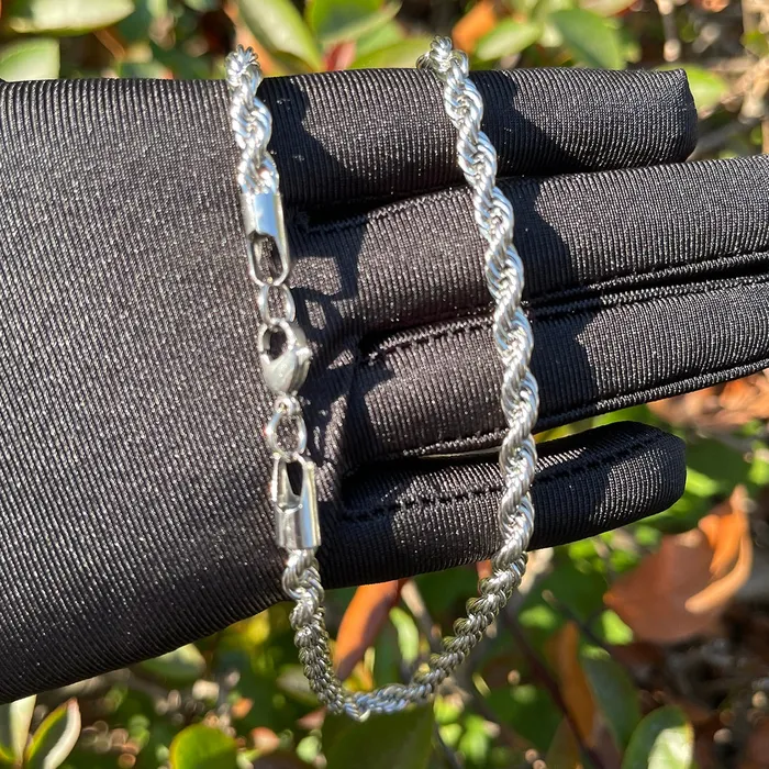 Necklaces Stainless Steel 5MM Stainless Steel Rope Chain Necklace