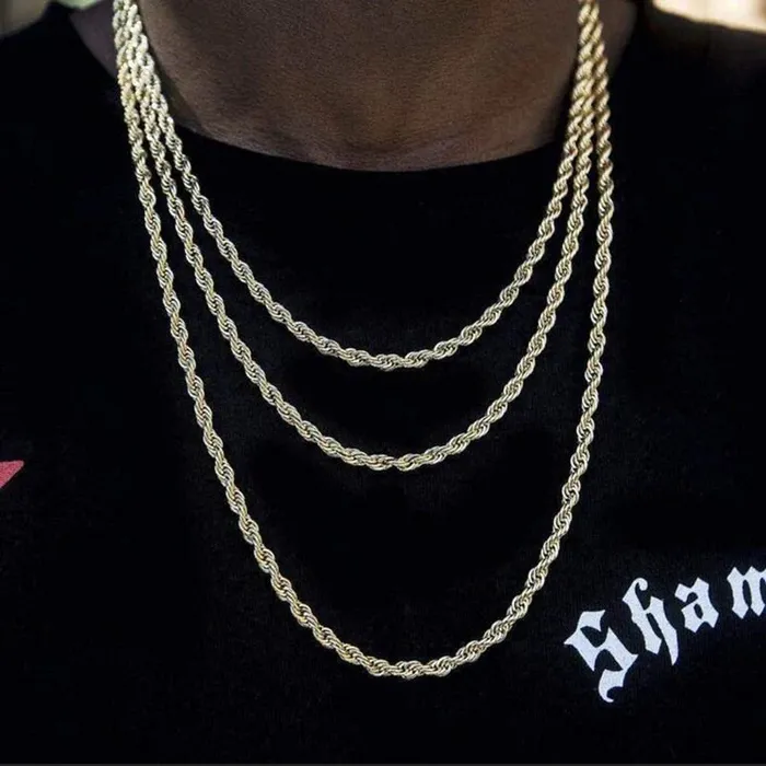 Necklaces Stainless Steel 5MM Stainless Steel Rope Chain Necklace