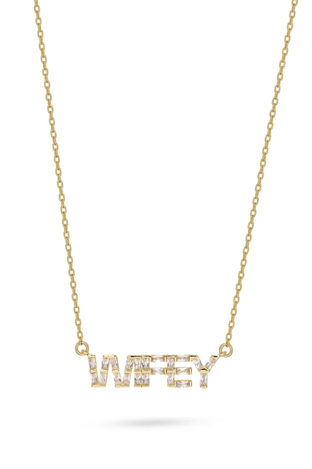 Necklaces Wifey Baguette Necklace Crystal Haze Jewelry