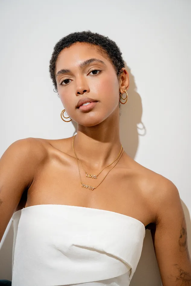 Necklaces Wifey Baguette Necklace Crystal Haze Jewelry