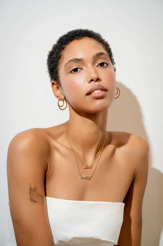 Necklaces Wifey Baguette Necklace Crystal Haze Jewelry