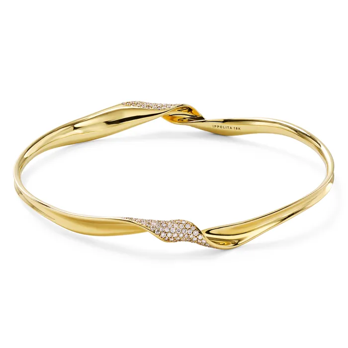 Polachecks Collection Bracelets Twisted Diamond Pav Bangle