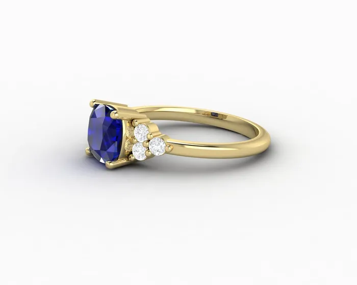 Rings Astrid 20 Ct Cushion Cut Blue Sapphire Engagement Ring Sapheena Jewelry