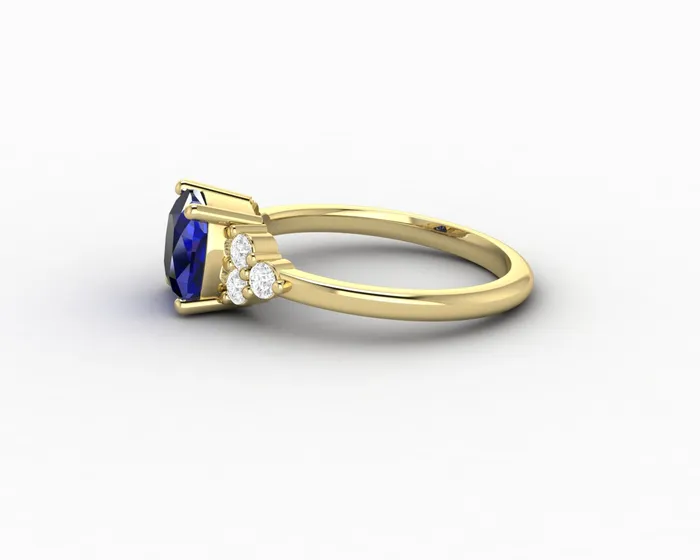 Rings Astrid 20 Ct Cushion Cut Blue Sapphire Engagement Ring Sapheena Jewelry