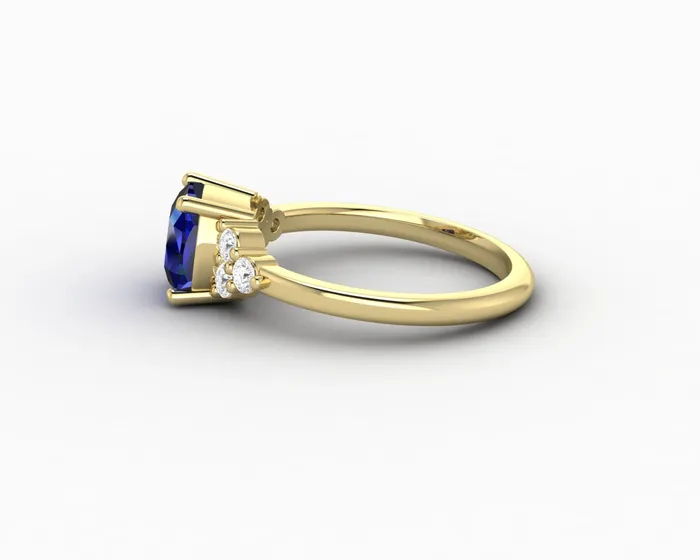 Rings Astrid 20 Ct Cushion Cut Blue Sapphire Engagement Ring Sapheena Jewelry