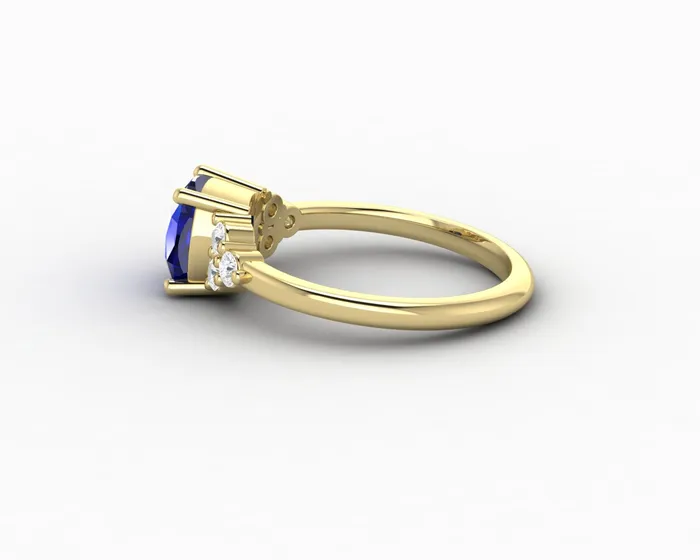 Rings Astrid 20 Ct Cushion Cut Blue Sapphire Engagement Ring Sapheena Jewelry