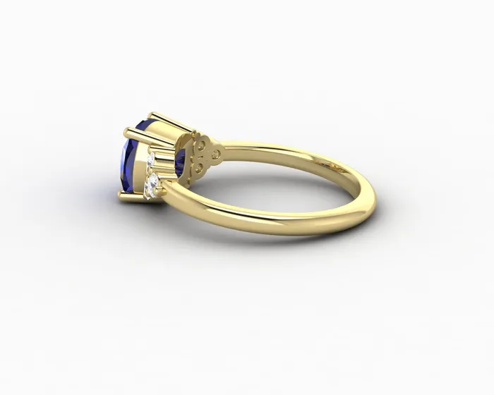 Rings Astrid 20 Ct Cushion Cut Blue Sapphire Engagement Ring Sapheena Jewelry