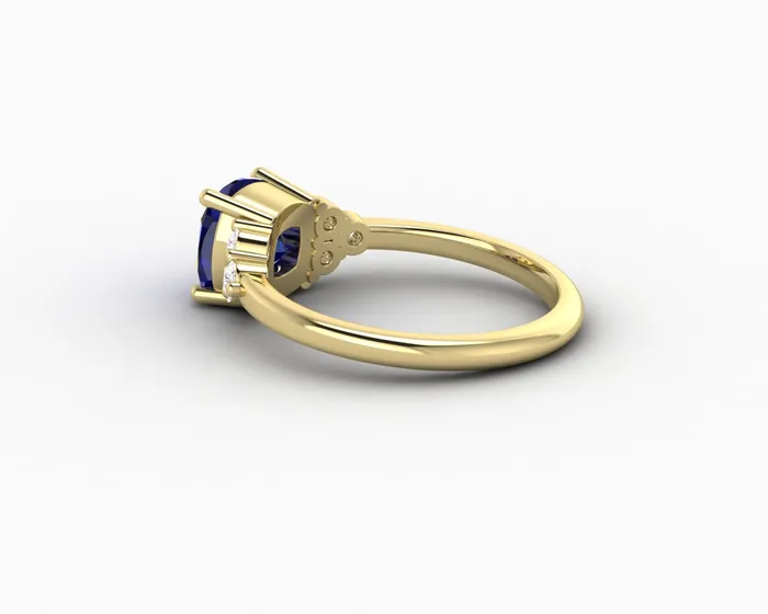 Rings Astrid 20 Ct Cushion Cut Blue Sapphire Engagement Ring Sapheena Jewelry