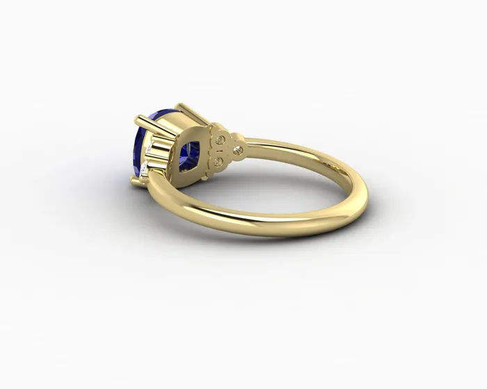 Rings Astrid 20 Ct Cushion Cut Blue Sapphire Engagement Ring Sapheena Jewelry