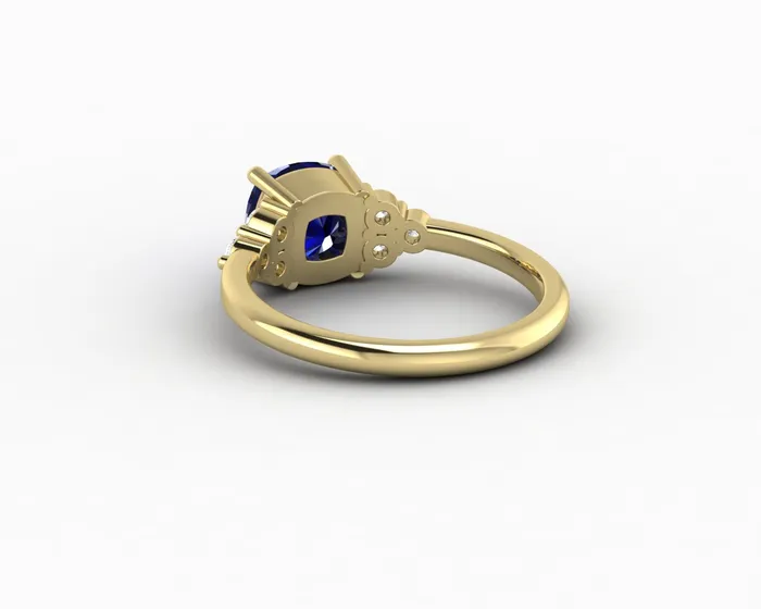 Rings Astrid 20 Ct Cushion Cut Blue Sapphire Engagement Ring Sapheena Jewelry