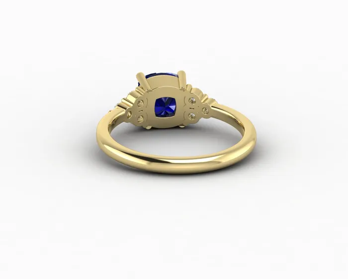 Rings Astrid 20 Ct Cushion Cut Blue Sapphire Engagement Ring Sapheena Jewelry