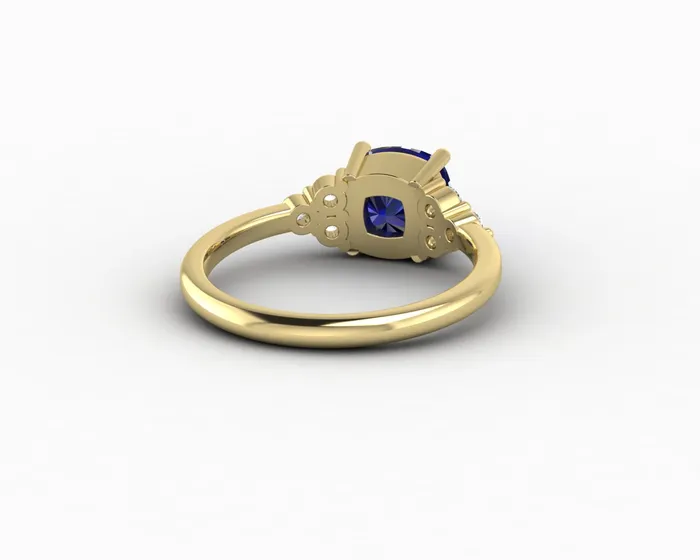 Rings Astrid 20 Ct Cushion Cut Blue Sapphire Engagement Ring Sapheena Jewelry