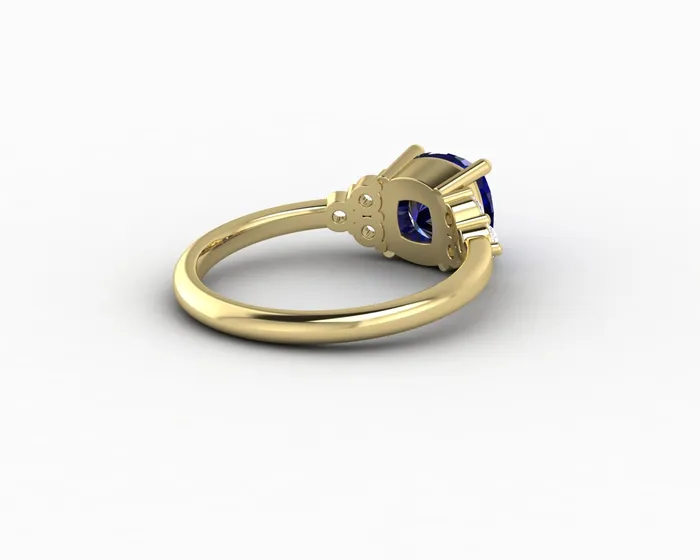 Rings Astrid 20 Ct Cushion Cut Blue Sapphire Engagement Ring Sapheena Jewelry