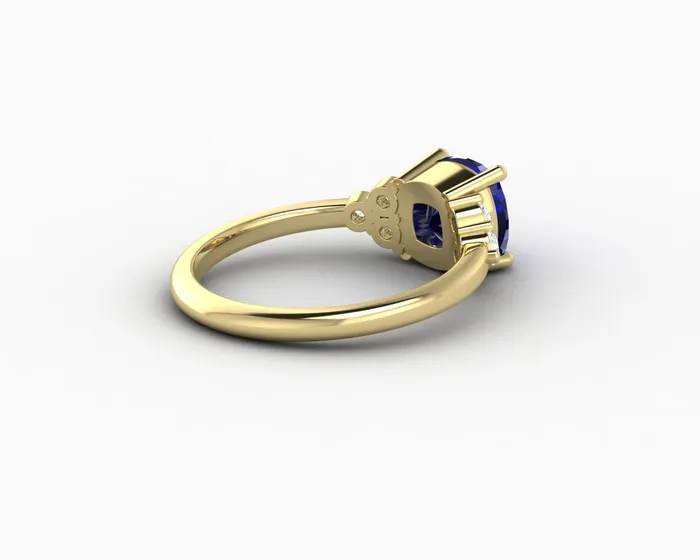 Rings Astrid 20 Ct Cushion Cut Blue Sapphire Engagement Ring Sapheena Jewelry